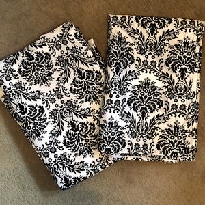 2 panels Black and White Curtains